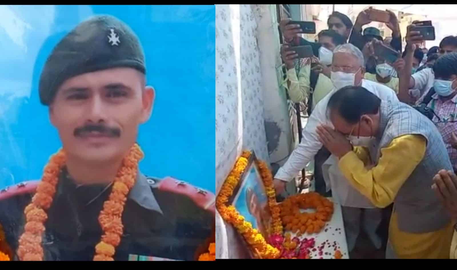गढ़वाल के शेर शहीद राम सिंह भंडारी के परिवार को सांत्वना देने पहुंचे रक्षा राज्य मंत्री अजय भट्ट