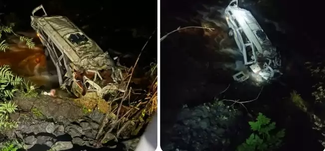 दर्दनाक हादसा: टेंपो ट्रैवलर खाई में गिरने से 7 लोगों की मौत, 10 गंभीर
