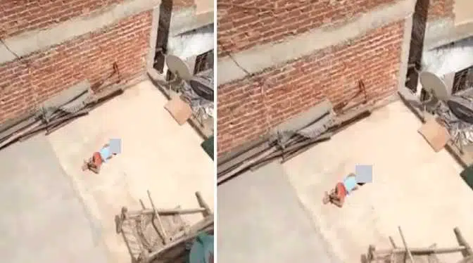 होमवर्क न करने पर मां ने बेटी को धूप में जलती छत पर छोड़ा, देखें वायरल वीडियो