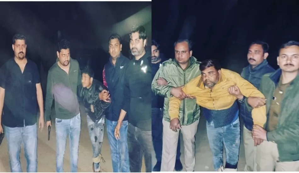 पुलिस कस्टडी से फरार दोनों बदमाश पुलिस मुठभेड़ में गोली लगने से घायल