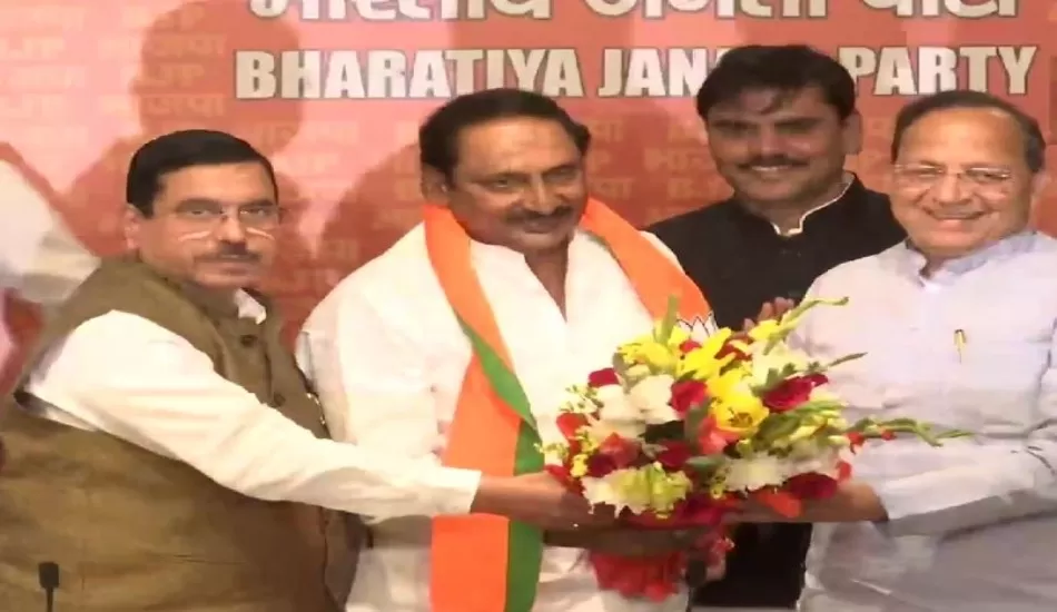 कांग्रेस को बड़ा झटका, आंध्र प्रदेश के पूर्व सीएम किरण कुमार रेड्डी ने थामा भाजपा का दामन