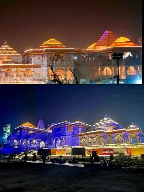 अयोध्या में राम मंदिर का सुंदर दृश्य