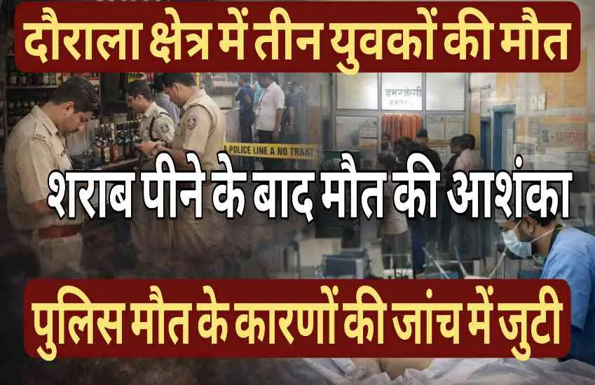 मेरठ में जहरीली शराब का शक: दौराला में 3 युवकों की मौत, जांच में जुटी पुलिस