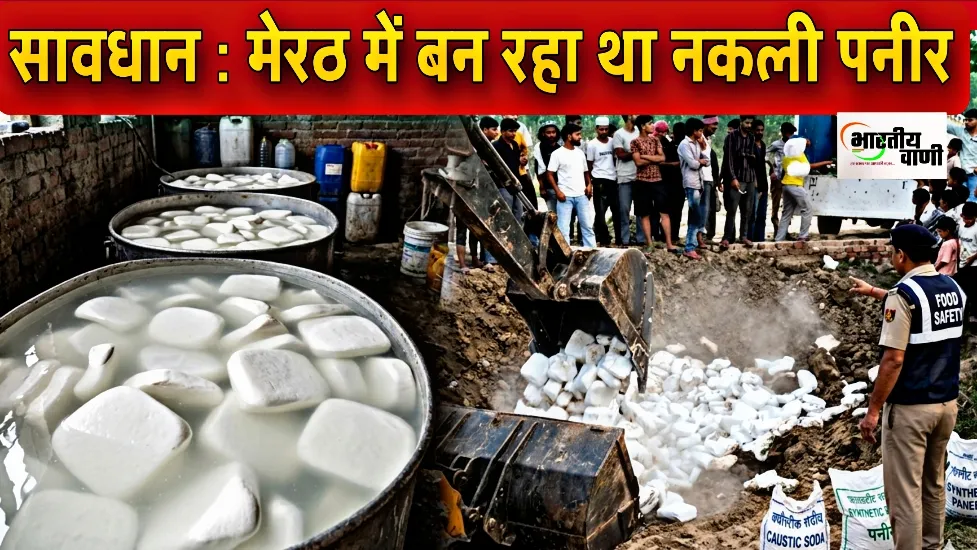 मेरठ में ज़हरीला खेल: कास्टिक और नील से बन रहा था नकली पनीर, लखनऊ की टीम ने दो फैक्ट्रियां पकड़ीं
