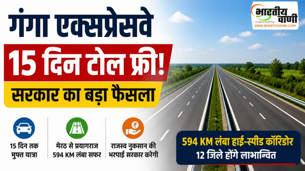 गंगा एक्सप्रेसवे 15 दिन टोल फ्री: मेरठ से प्रयागराज तक मुफ्त सफर, सरकार उठाएगी खर्च