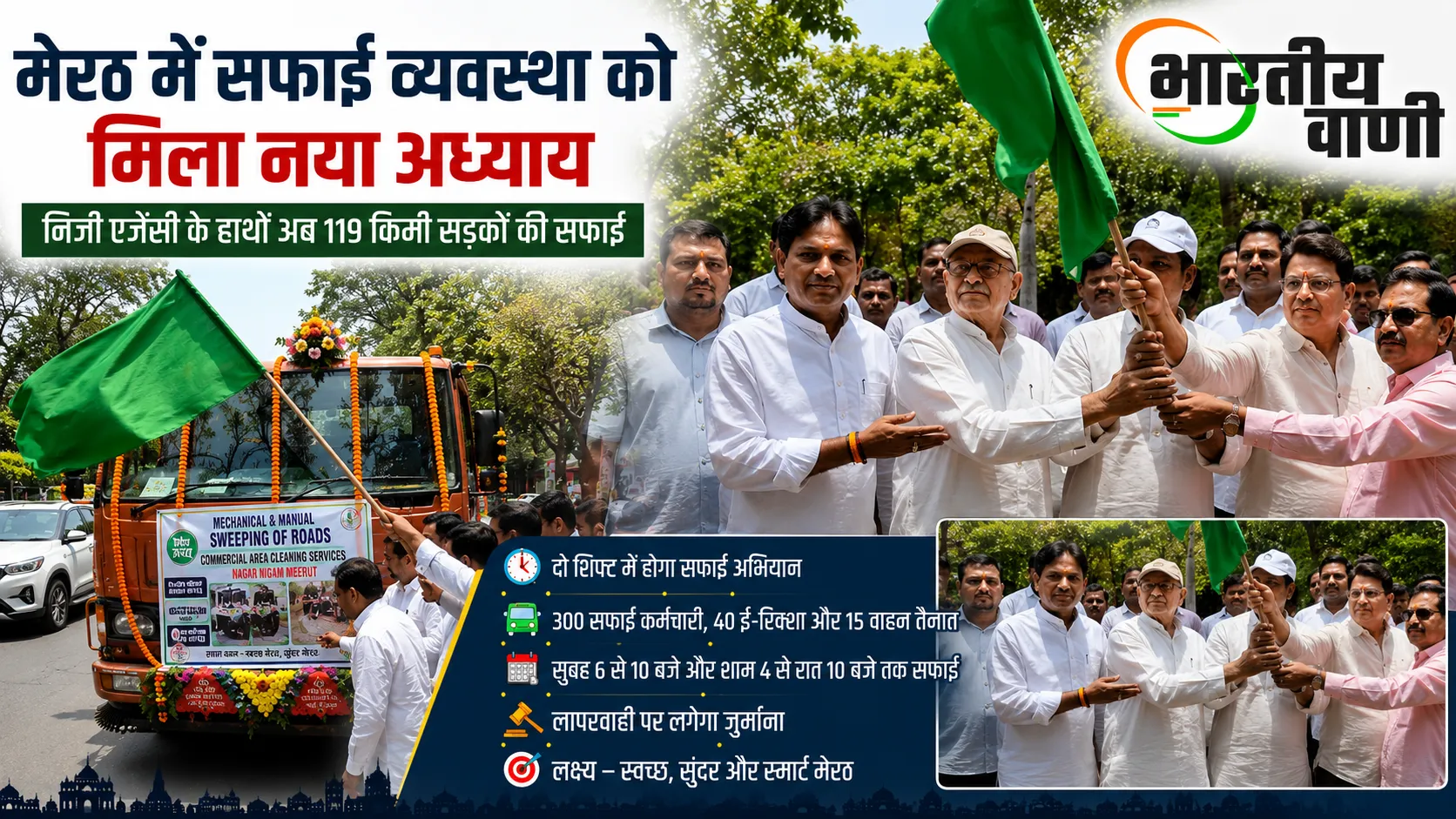 मेरठ में सफाई व्यवस्था निजी हाथों में, 119 किमी सड़कों की सफाई पर हर महीने खर्च होंगे 1.23 करोड़ रुपये